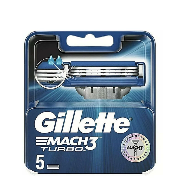 Змінні касети (леза) Gillette Mach3 Turbo New (5 шт.) ЄС