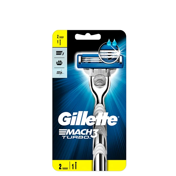 Бритва Gillette Mach3 Turbo для чоловіків (2 змінні касети) ЄС