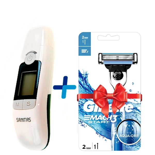 Термометр Sanitas SFT 77 Безконтактний + Бритва Gillette Mach3 Start