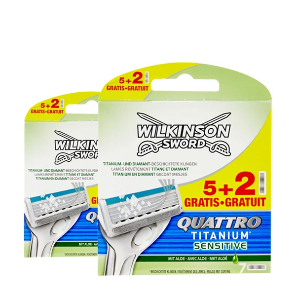 Змінні касети (леза) Wilkinson Sword Quattro Titanium Sensitive (14 шт.)