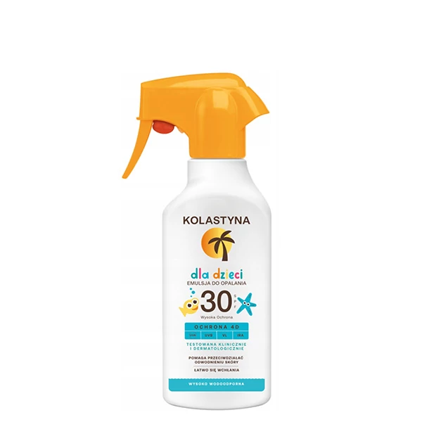 Водостійкий сонцезахисний крем Kolastyna для дітей SPF 30 спрей (200 мл.) ЄС