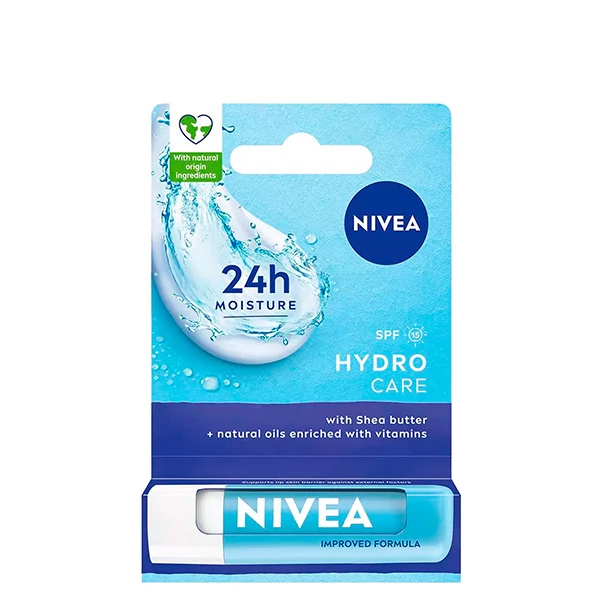 Зволожувальний бальзам для губ Nivea Hydro Care SPF15 24H (4,8 г.) ЄС
