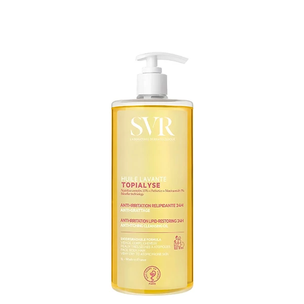 Олія для тіла SVR Topialyse Huile Lavante для очищення шкіри від ліпідів (1000 мл.) ЄС