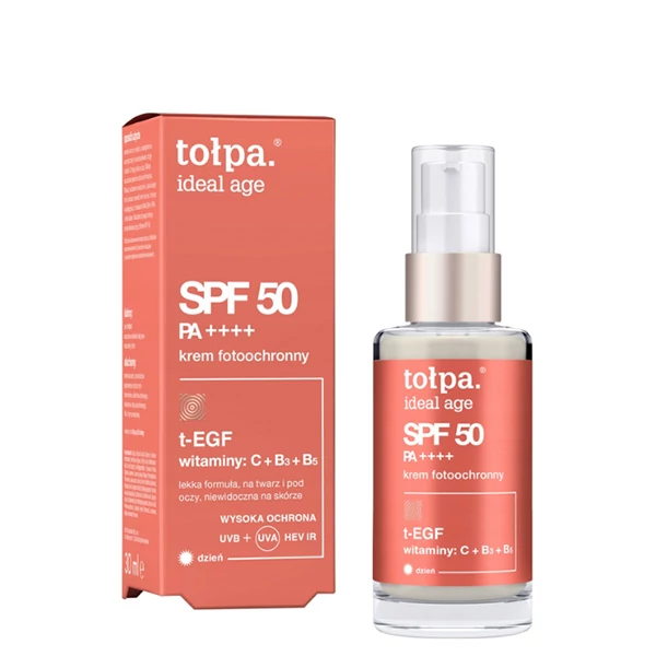 Крем для обличчя Tołpa Ideal Age SPF50 PA ++++ з фотозахисним фільтром (30 мл.) ЄС