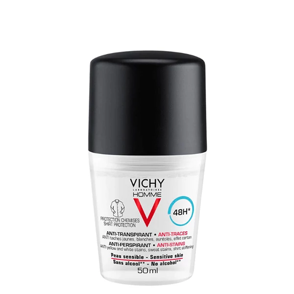 Дезодорант кульковий Vichy 48 годин проти білих і жовтих плям на одязі для чоловіків (50 мл.) ЄС