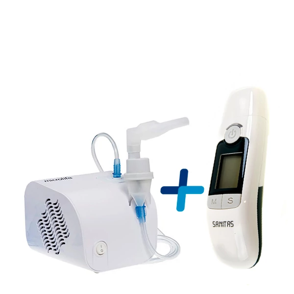 Небулайзер MICROLIFE NEB 100B + Термометр Sanitas SFT 77 Безконтактний ЄС