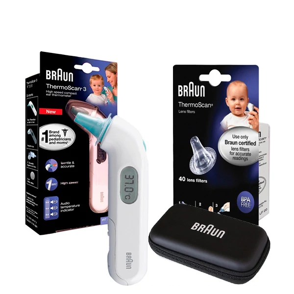 Термометр Braun THERMOSCAN 3 IRT 3030 Вушний з футляром + 40 кришок ЄС