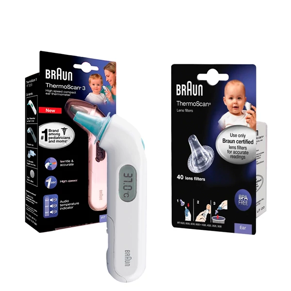 Термометр Braun THERMOSCAN 3 IRT 3030 Вушний + 40 кришок ЄС