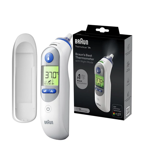 Термометр Braun ThermoScan 7+IRT6525 з системою AGE Precision вушний (IRT6525NOE) ЄС