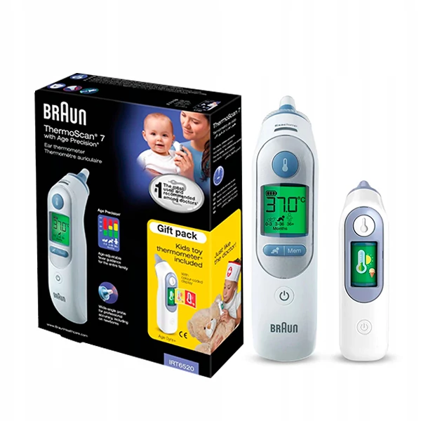 Термометр Braun THERMOSCAN 7 IRT 6520 вушний + Подарунок іграшка ЄС