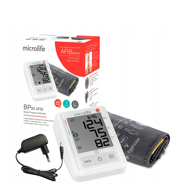 Тонометр автоматичний MICROLIFE BP B3 Afib з адаптером ЄС