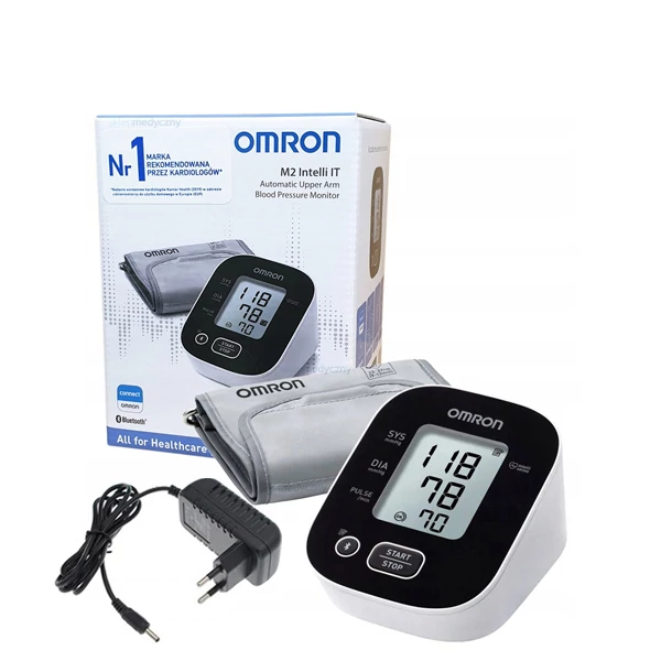 Тонометр Omron M2 Intelli IT (HEM-7143T1-EBK) Автоматичний із адаптером ЄС