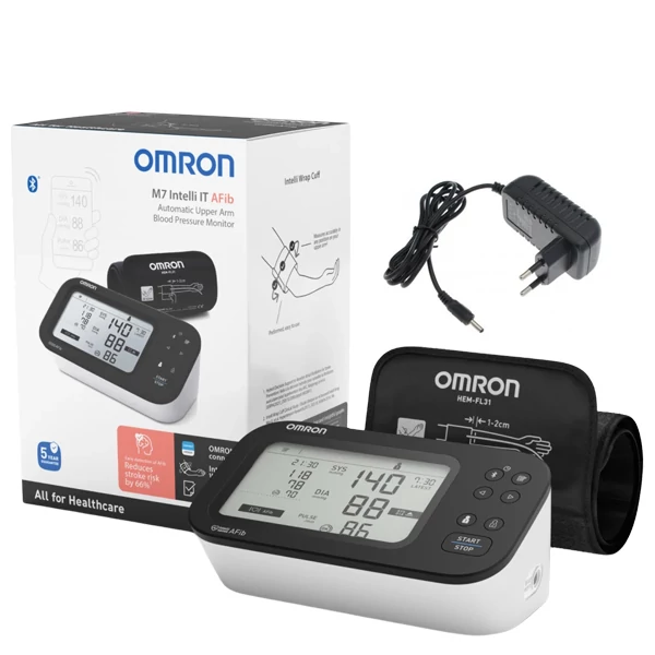 Тонометр Omron M7 Intelli Afib (HEM-7380T1-EBK) Автоматичний + адаптер ЄС