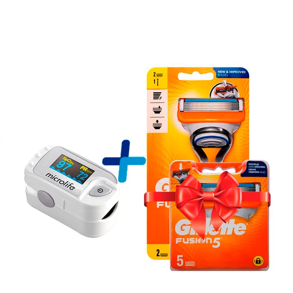 Імпульсний пульсоксиметр MICROLIFE OXY 300 + Бритва Gillette Fusion5 для чоловіків (7 змінних касет) ЄС