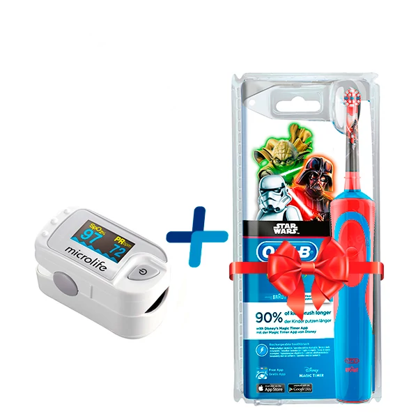 Імпульсний пульсоксиметр MICROLIFE OXY 300 + Зубна щітка Oral-B D12.513K Stages Power Зоряні війни ЄС