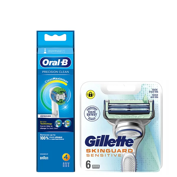 Набір насадок Oral-B (EB20RB-4 шт) і касет Gillette (Skinguard-6 шт) ЄС