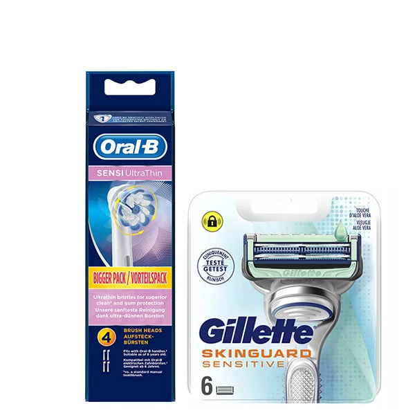 Набір насадок Oral-B (EB60-4 шт) і касет Gillette (Skinguard-6 шт) ЄС