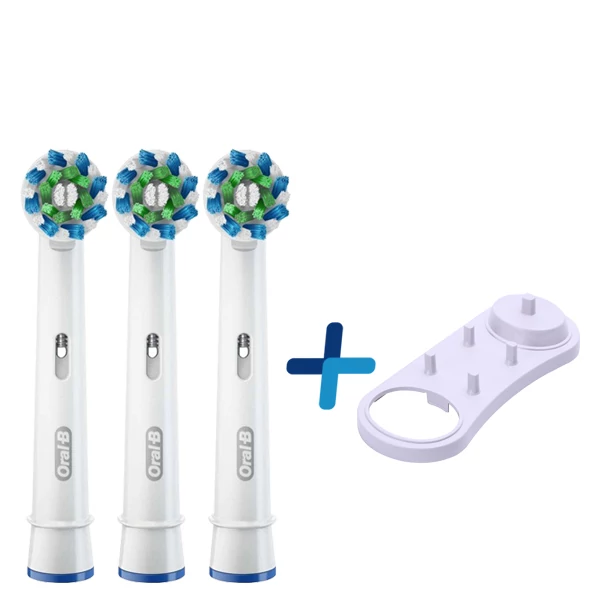 Антибактеріальні насадки Oral-B EB50AB Cross Action (3 шт) + підставка