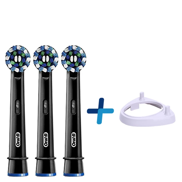 Насадки Oral-B Cross Action EB50BK Black Edition (3 шт.) + підставка ЄС