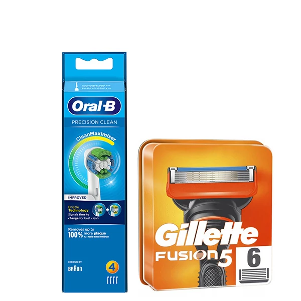 Набір насадок Oral-B (EB20RB-4 шт) і касет Gillette (Fusion5-6 шт) ЄС