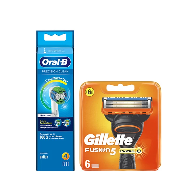 Набір насадок Oral-B (EB20RB-4 шт) і касет Gillette (Fusion5 Power-6 шт) ЄС