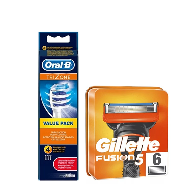 Набір насадок Oral-B (EB30-4 шт) і касет Gillette (Fusion5 - 6 шт) ЄС