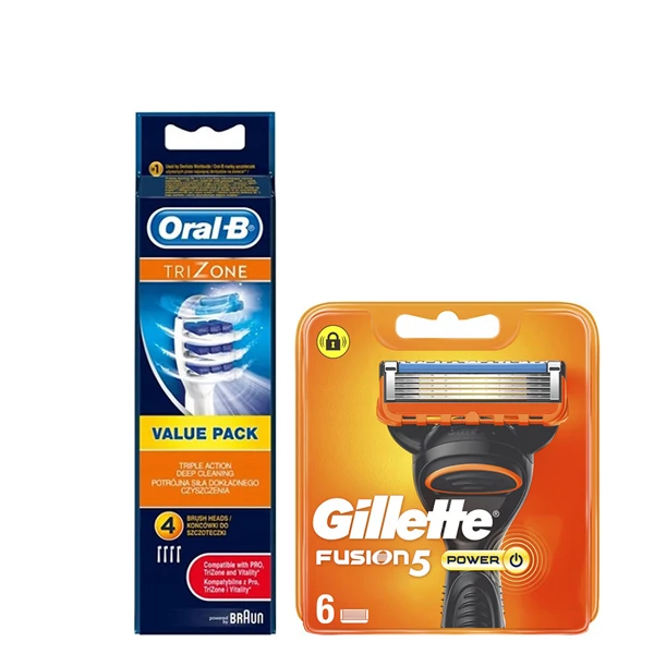 Набір насадок Oral-B (EB30-4 шт) і касет Gillette (Fusion5 Power-6 шт)