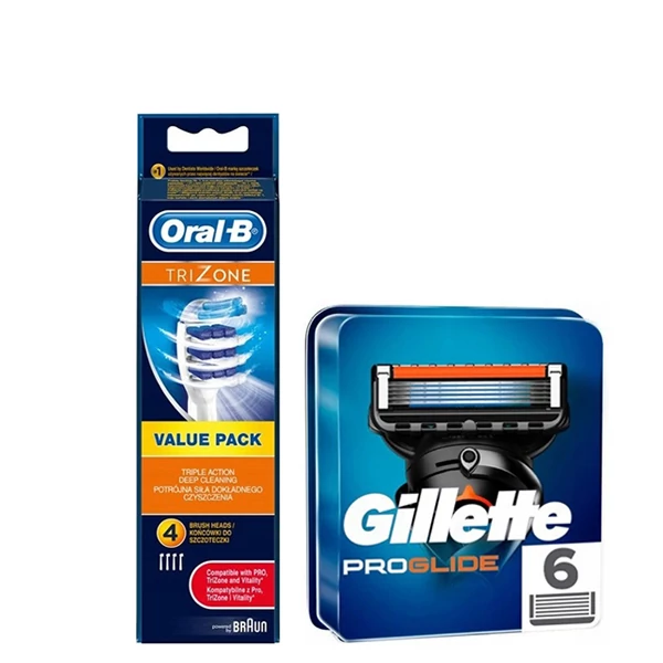 Набір насадок Oral-B (EB30-4 шт) і касет Gillette (Proglide NEW-6 шт) ЄС