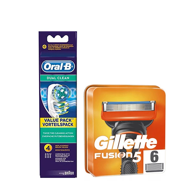 Набір насадок Oral-B (EB417-4 шт) і касет Gillette (Fusion5 - 6 шт) ЄС