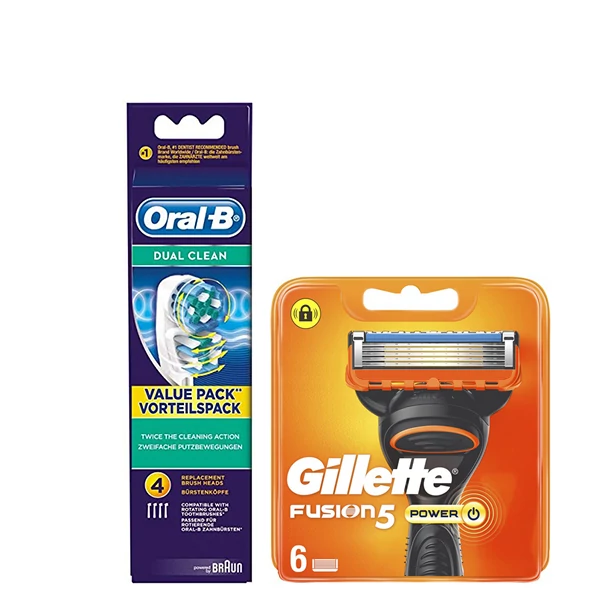 Набір насадок Oral-B (EB417-4 шт) і касет Gillette (Fusion5 Power-6 шт)