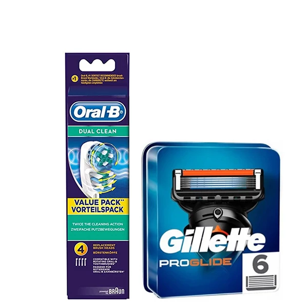 Набір насадок Oral-B (EB417-4 шт) і касет Gillette (Proglide NEW-6 шт) ЄС