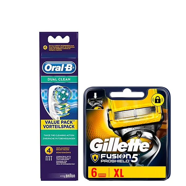 Набір насадок Oral-B (EB417-4 шт) і касет Gillette (Proshield-6 шт) ЄС