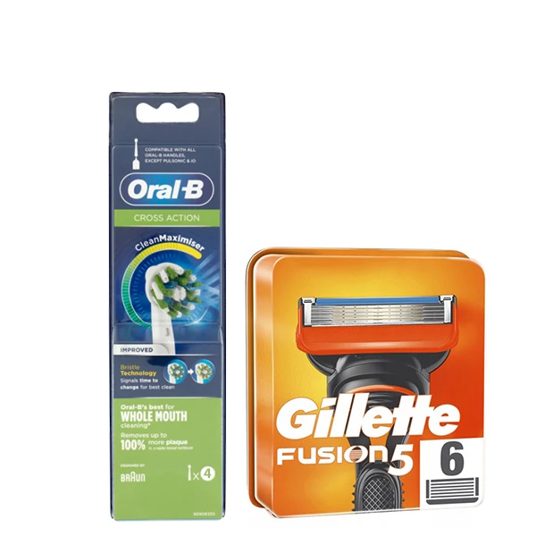 Набір насадок Oral-B (EB50RB-4 шт) і касет Gillette (Fusion5-6 шт)