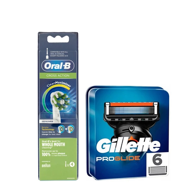 Набір насадок Oral-B (EB50RB-4 шт) і касет Gillette (Proglide NEW-6 шт) 