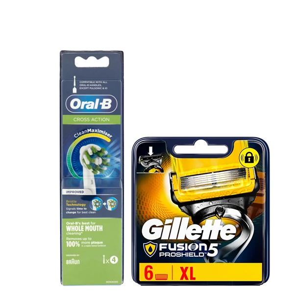 Набір насадок Oral-B (EB50RB-4 шт) і касет Gillette (Proshield-6 шт) ЄС