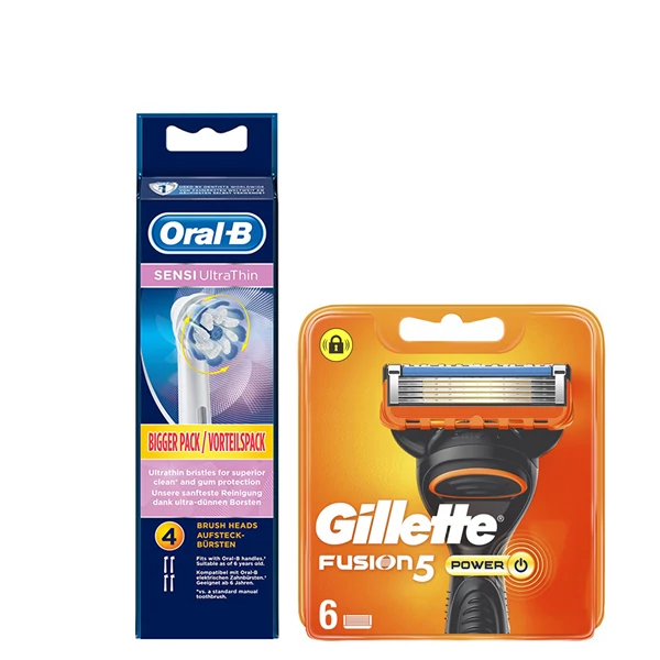 Набір насадок Oral-B (EB60-4 шт) і касет Gillette (Fusion5 Power-6 шт)