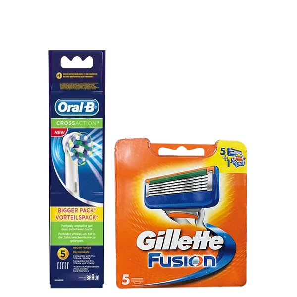 Набір насадок Oral-B (EB50-5 шт) і касет Gillette (Fusion5 - 5 шт)