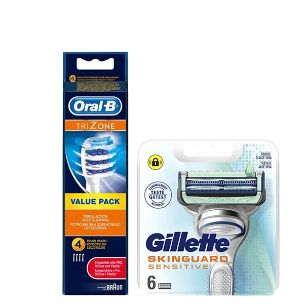 Набір насадок Oral-B (EB30-4 шт) і касет Gillette (Skinguard-6 шт) ЄС