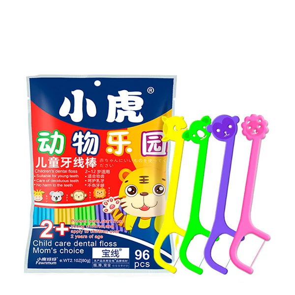 Зубна нитка-флос Fawnmum Child Floss Color ECO (96 шт.) для дітей