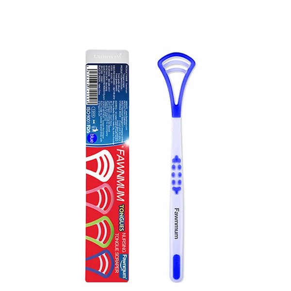 Очищувач язика Fawnmum Tongue Scraper Plastic Синій