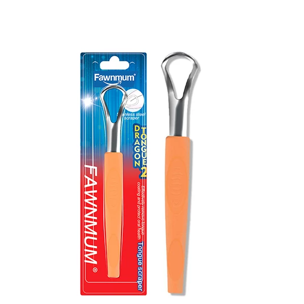 Очищувач язика Fawnmum Tongue Scraper Steel Помаранчевий