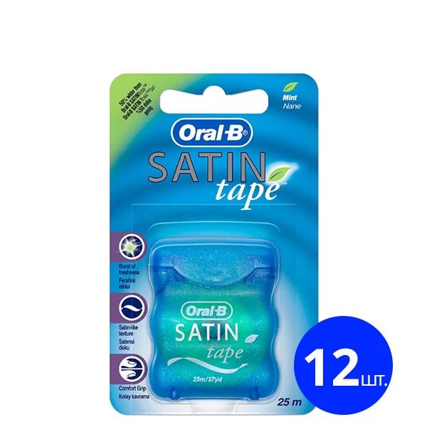 Зубна нитка Oral-B Satin Tape для здоров'я ясен та зубів (25 м.) (12 шт.) ЄС