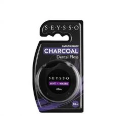 Зубна нитка SEYSSO Carbon Charcoal з активованим вугіллям (40 м.) ЄС