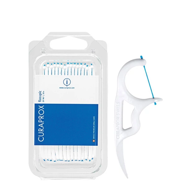 Флоспік Сuraprox DF 967 комбінація дентального флосу і зубочистки Flosspic