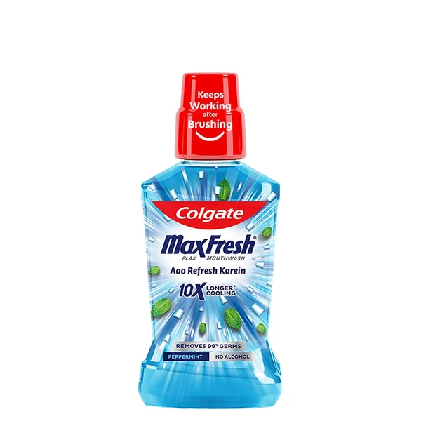 Ополіскувач Colgate MaxFresh Plax Mouthwash 10x Longer Cooling Peppermint (500 мл.) ЄС