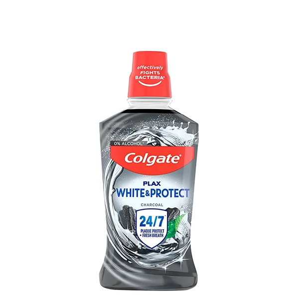 Ополіскувач для рота Colgate Plax White+Charcoal 0% Alcohol (500 мл.) ЄС