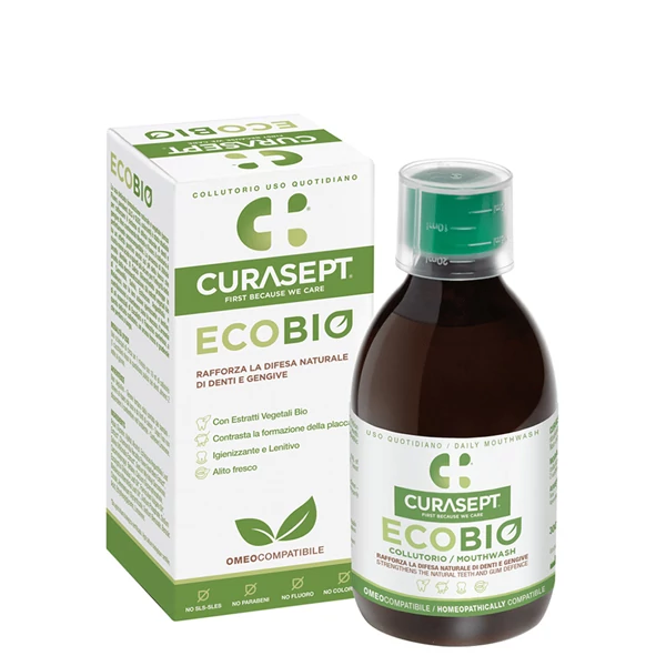 Ополіскувач Curasept Ecobio без фтору та ментолу (300 мл.) ЄС