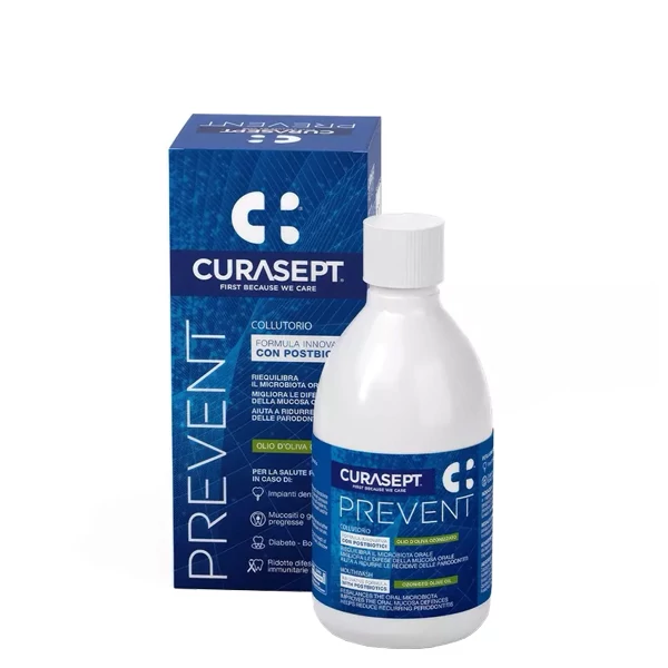 Ополіскувач Curasept Prevent postbiotics для захисту ясен і слизової оболонки (300 мл.) ЄС