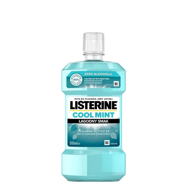 Ополіскувач Listerine Cool Mint для захисту від зубного нальоту та свіжого подиху з м'яким смаком (500 мл.) ЄС