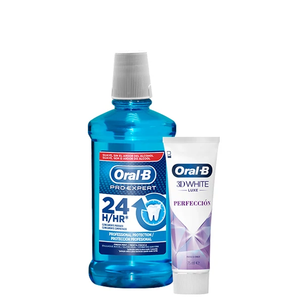 Набір Ополіскувач Oral-B Pro-Expert Professional Protection Fresh Mint (500 мл.) + Зубна паста Oral-B 3D White Luxe Perfection (75 мл.)